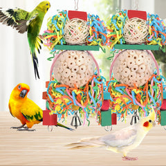 BBjinronjy sola ball beak-chew action during playtime and mental stimulation.
