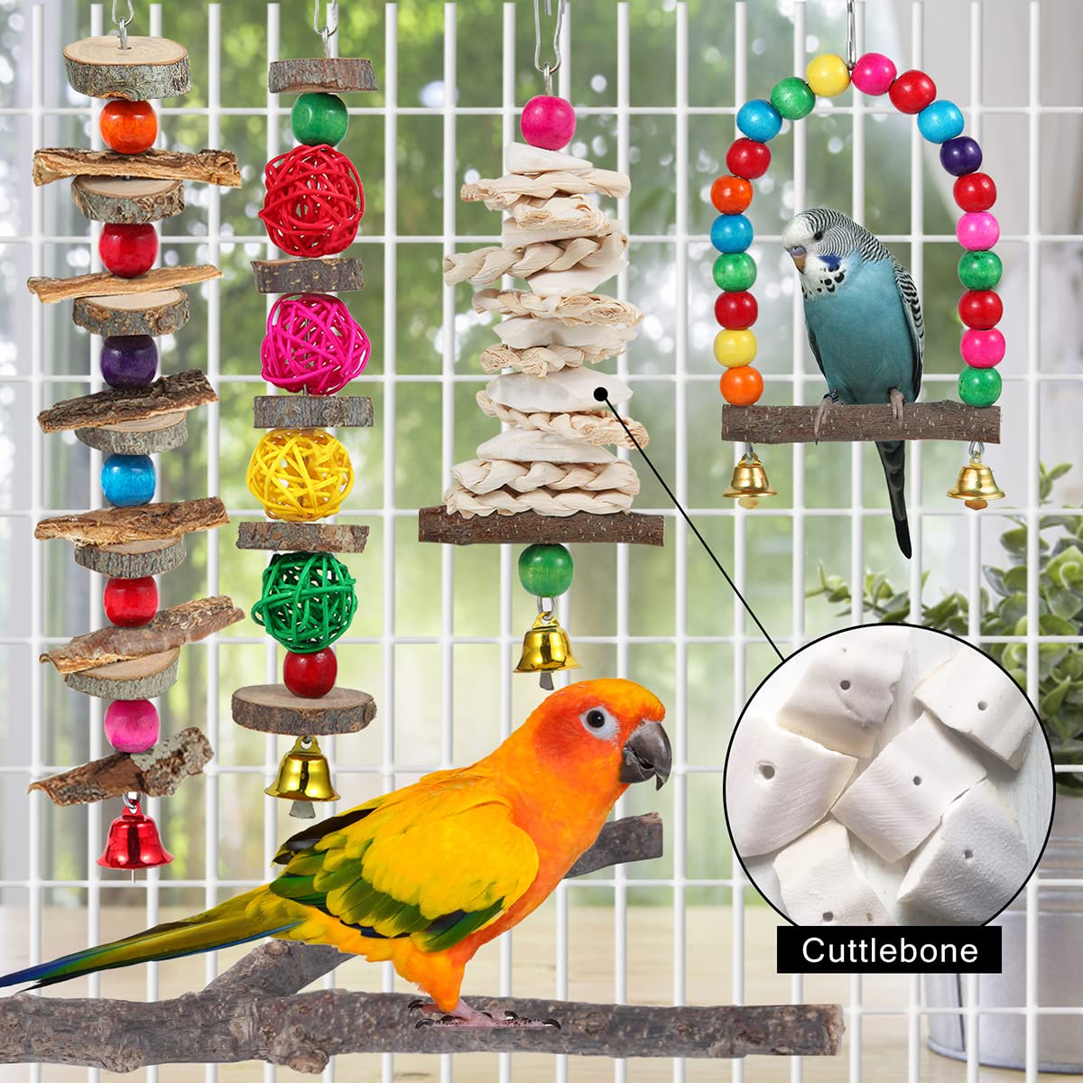 BBjinronjy Twig and bark toy stimulates natural curiosity and safe chewing.