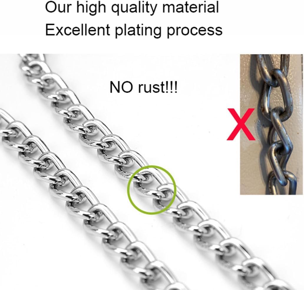 Bbmmayy choke chain silver finish image suggests long-lasting durability and rust resistance.