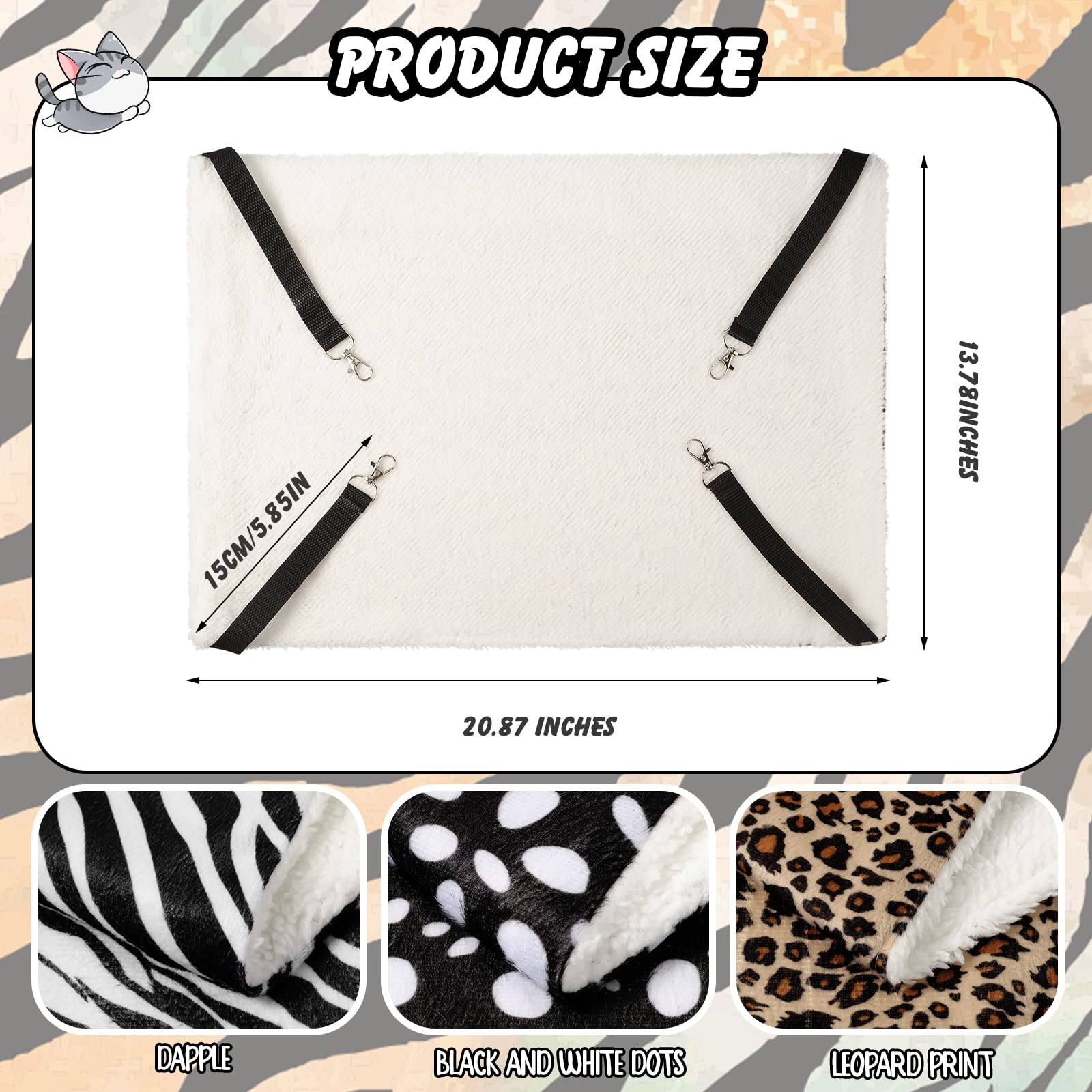 BBTO black-white-dots hammock for cozy hideaway in cages
