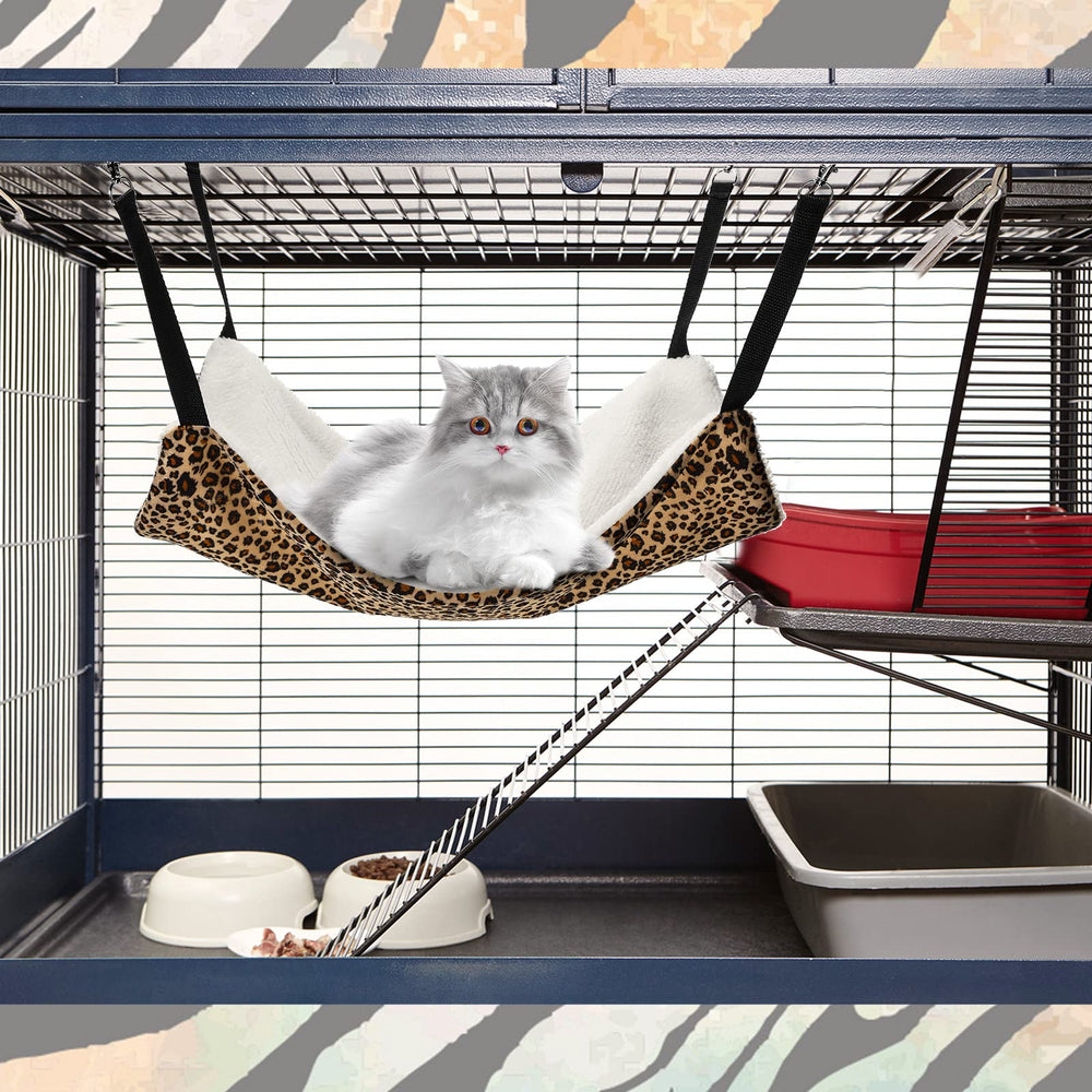BBTO leopard-pattern hammock offers soft, secure nap space