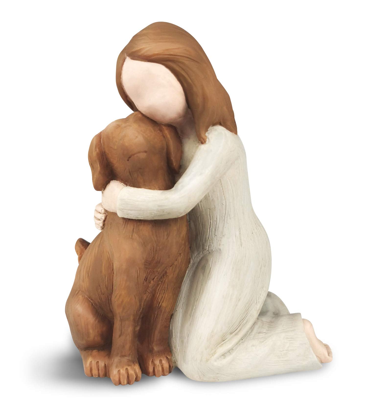 BC BINGO CASTLE dog angel figurine front view for memorial display