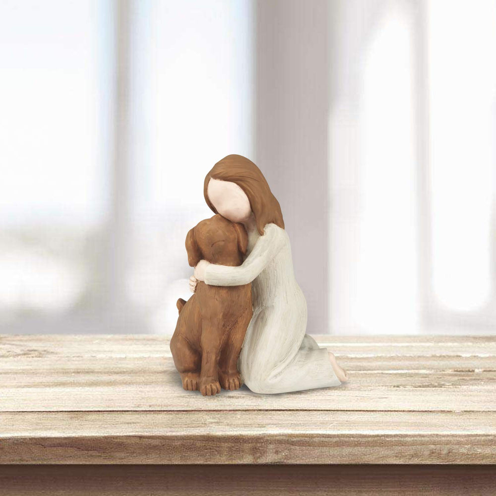 BC BINGO CASTLE dog angel figurine side profile memorial tribute