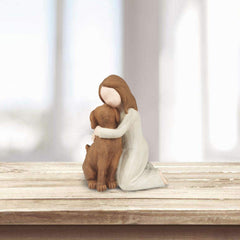 BC BINGO CASTLE dog angel figurine side profile memorial tribute