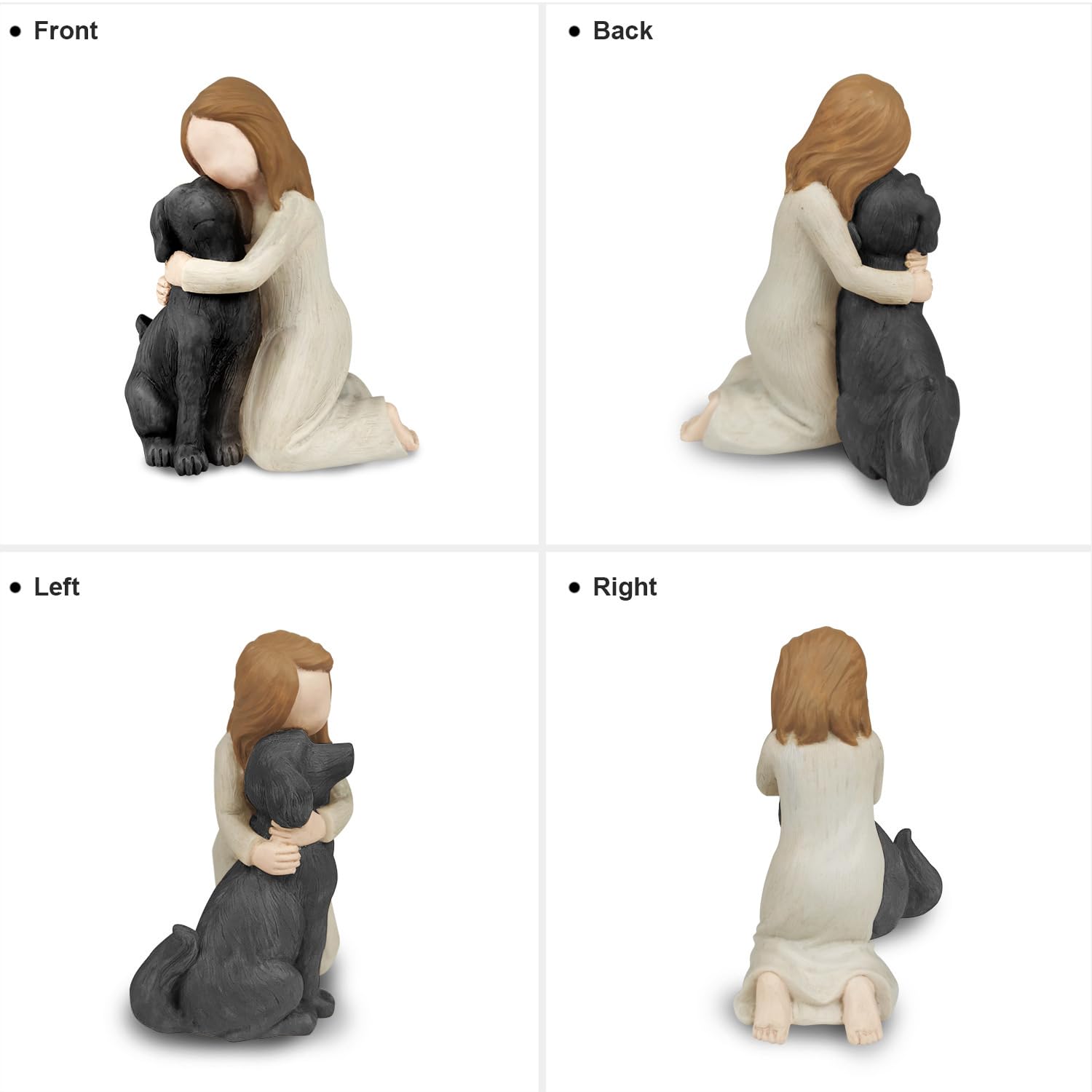 BC Bingo Castle angel hug dog figurine beautiful shelf display for pet memories