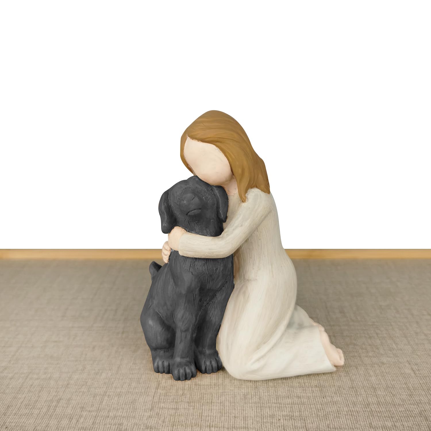BC Bingo Castle hand-painted dog angel durable resin sculpture for pet remembrance display