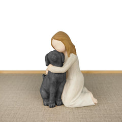 BC Bingo Castle hand-painted dog angel durable resin sculpture for pet remembrance display
