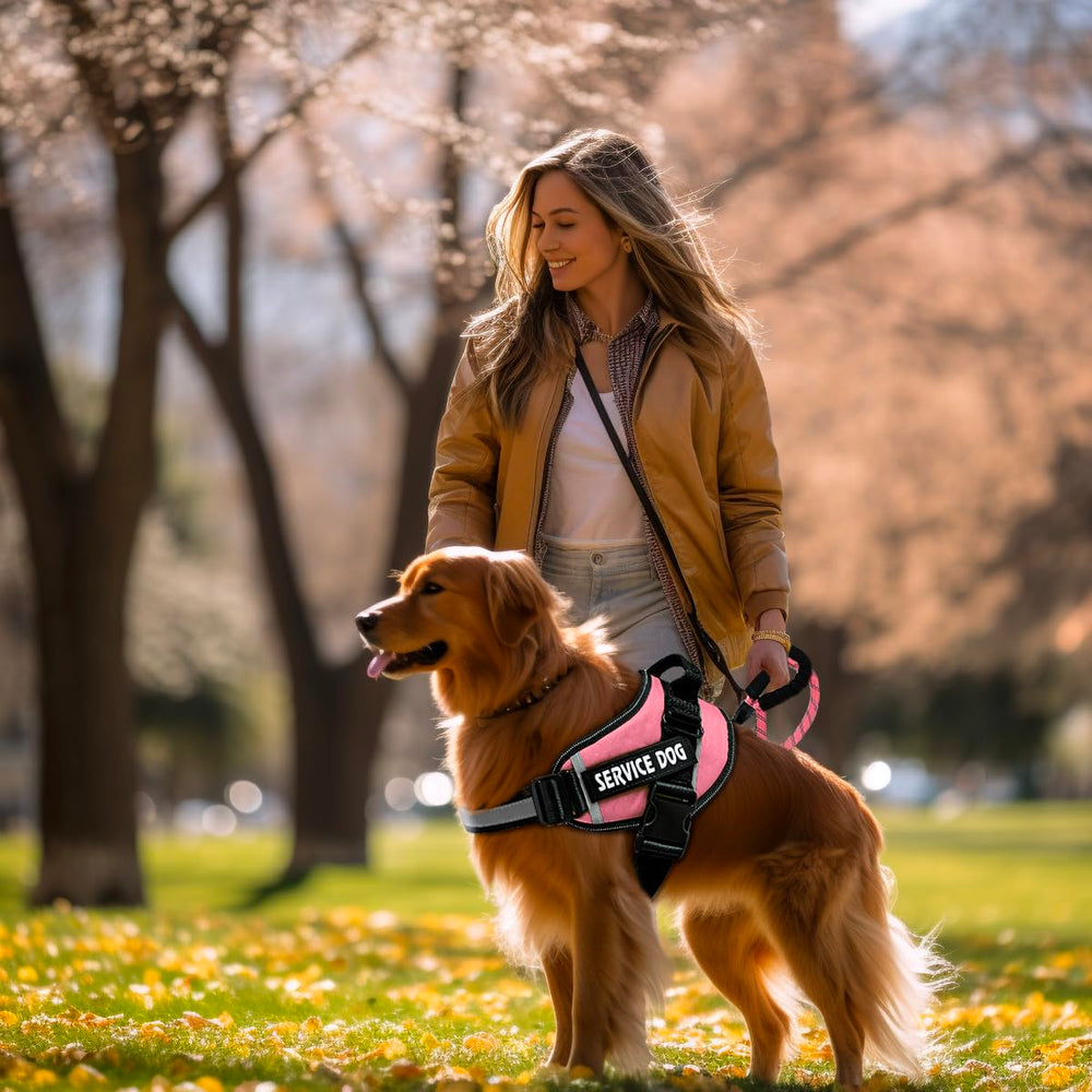 Bcadem service dog vest reflective straps for night visibility