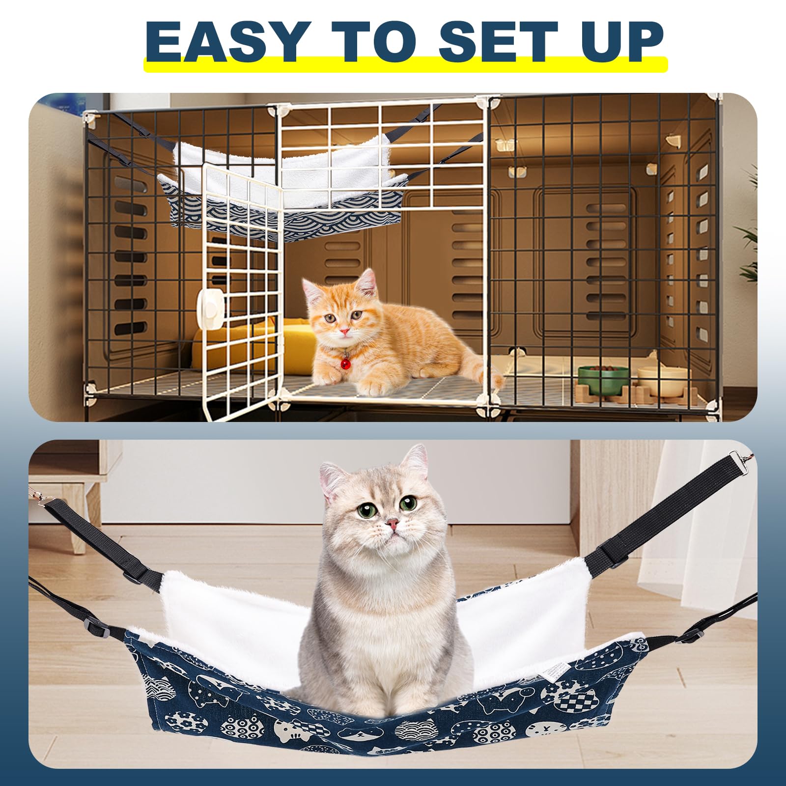 BCHARYA cat hammock suitable for cats, kittens, ferrets and small pets