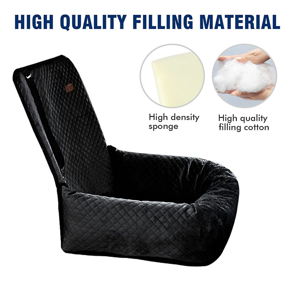 BCOCHAO dog car seat booster soft plush texture provides cozy comfort.