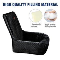BCOCHAO dog car seat booster soft plush texture provides cozy comfort.