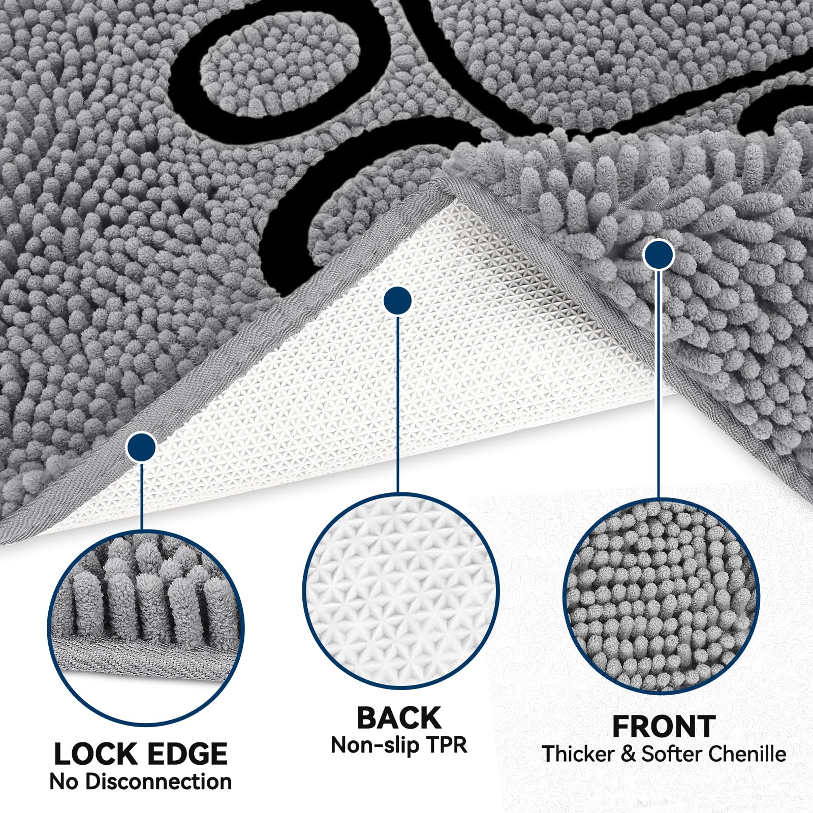 Bcoimo chenille mat demonstrates durable, plush surface for pets