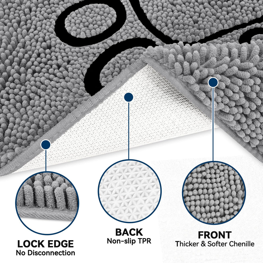 Bcoimo chenille mat demonstrates durable, plush surface for pets