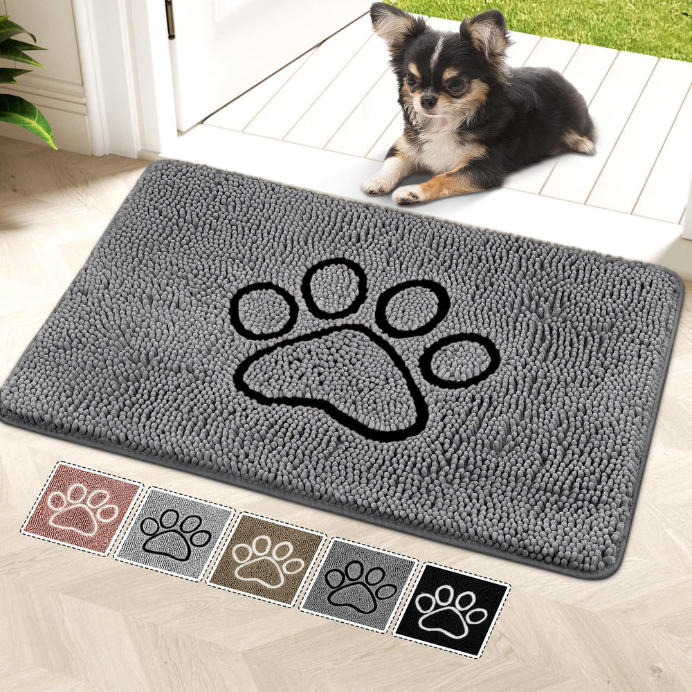 Bcoimo dog door mat close-up shows strong absorption for muddy paws