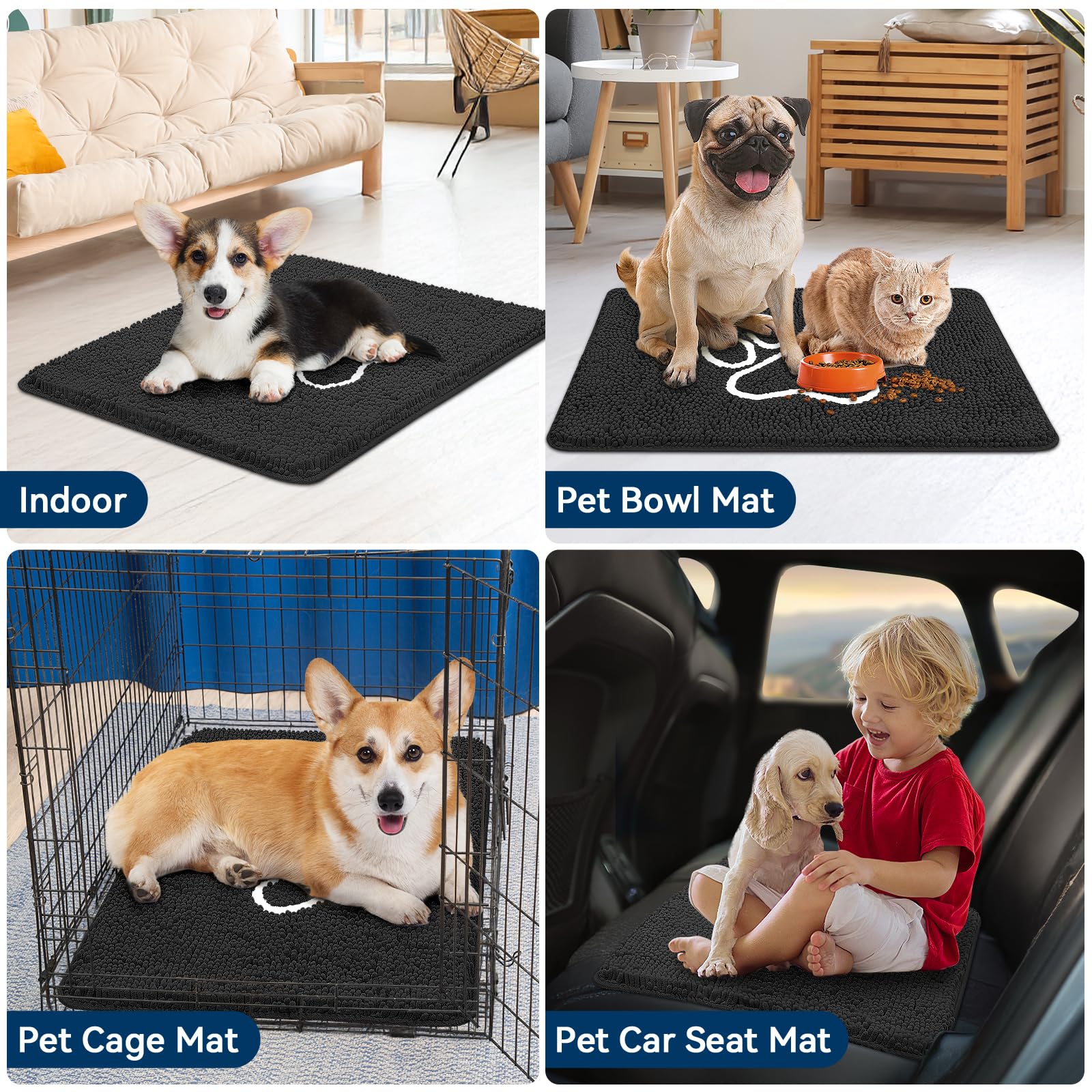 Bcoimo dog door mat car-pet-carrier shows on-the-go protection and comfort.