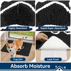 Bcoimo dog door mat washable-dryer-cycle supports easy machine cleaning.