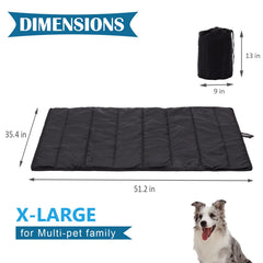 BDEUS dog bed car crate pad shown in a car setting.