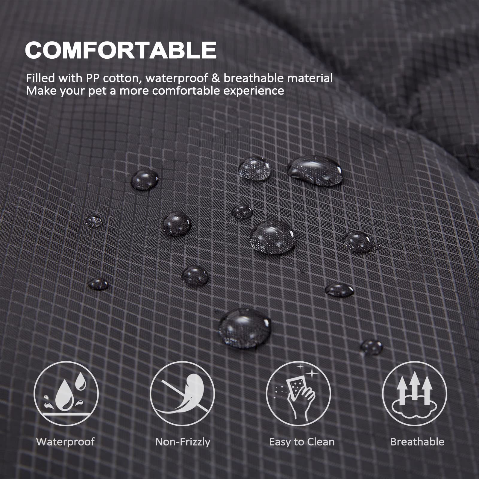 BDEUS water-resistant dog mat folded for travel and quick cleanup.