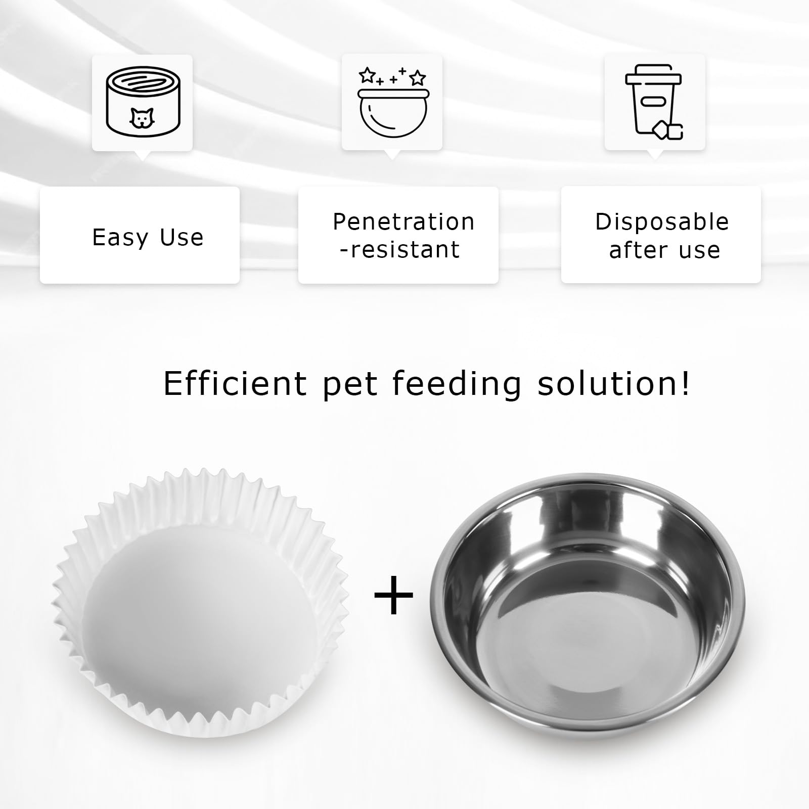 BeaAiwa cat wet-food serving bowls white—neat setup for tidy feeding.