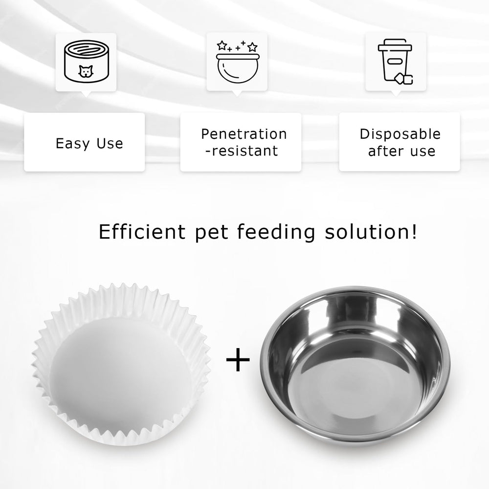 BeaAiwa cat wet-food serving bowls white—neat setup for tidy feeding.