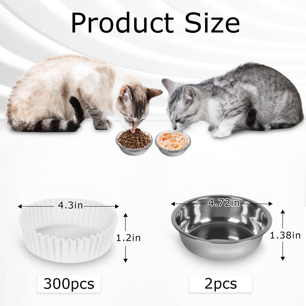 BeaAiwa stainless steel pet bowls 2 pcs—durable bowls for repeated use.