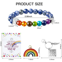 BEABOY rainbow bridge paw bracelet features paw charm and colorful beads for comfort
