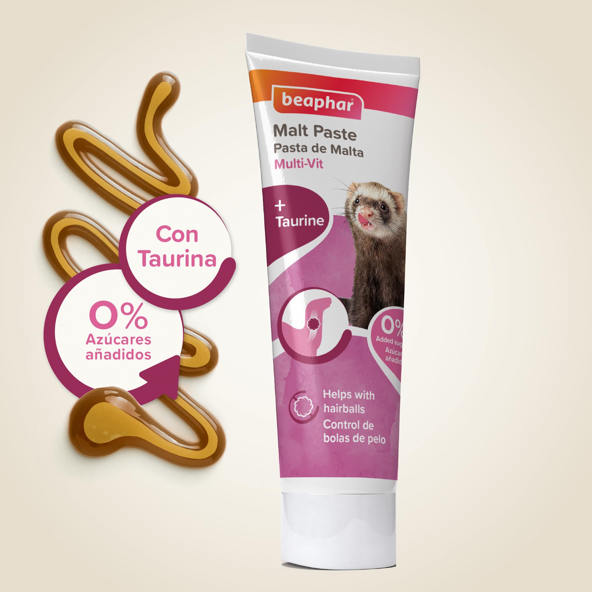 Beaphar Malt Paste Ferrets bioMOS swirl for digestive support