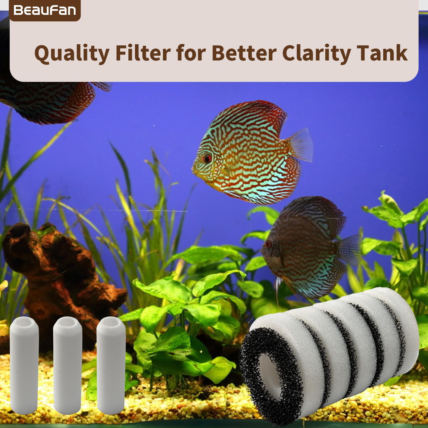 Beaufan Biorb air stones 6-pack oxygenate water with gentle bubbles.
