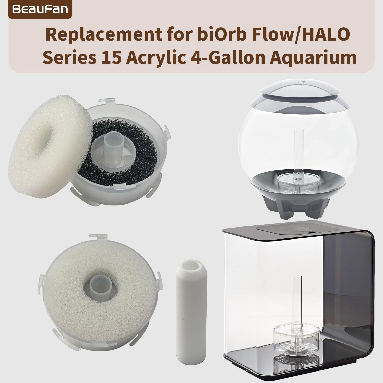 Beaufan Biorb foam filters 10-pack trap fine debris for clean water.