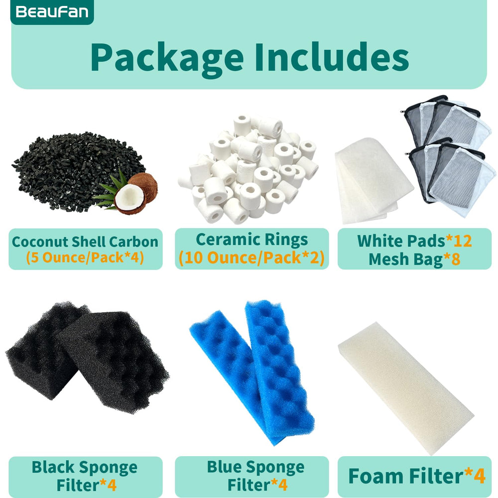 Beaufan black Bio-Foam filters deliver durable mechanical filtration.