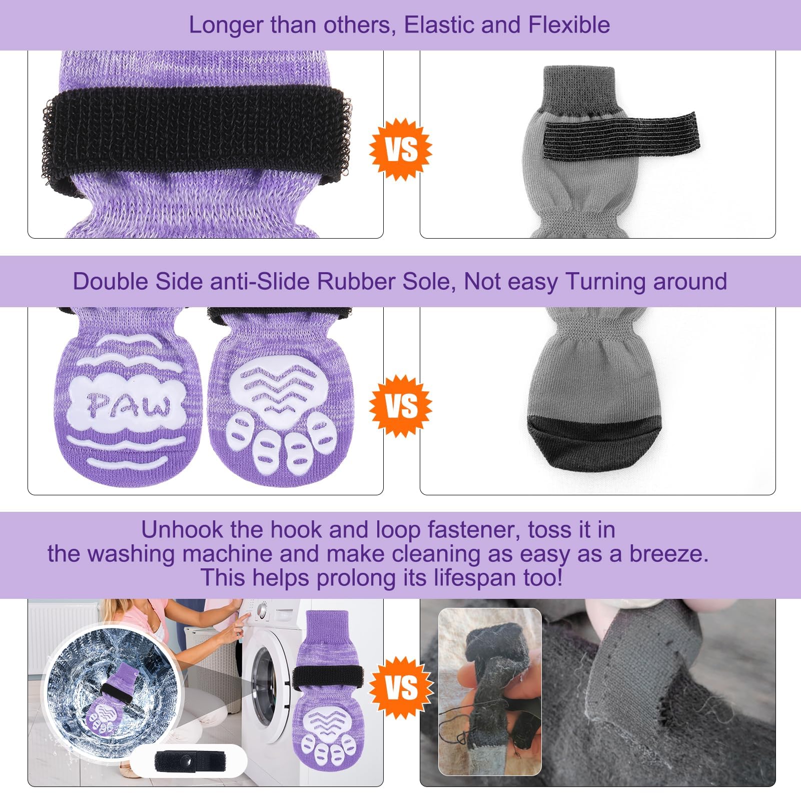 BEAUTYZOO adjustable belt on dog sock enabling snug and secure wear