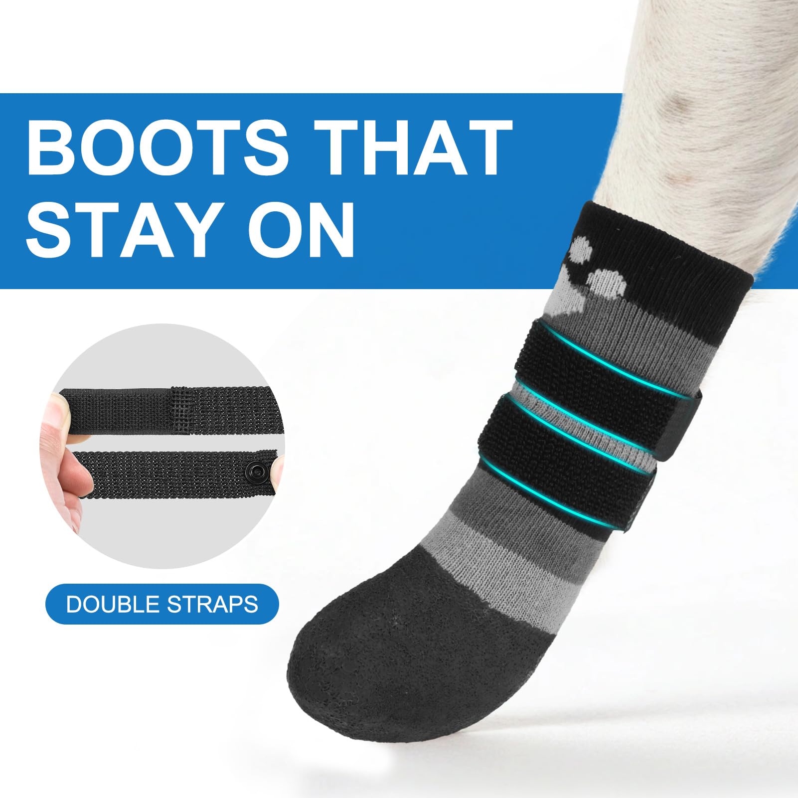 BEAUTYZOO anti-lick paw socks indoors protect furniture and deter chewing.