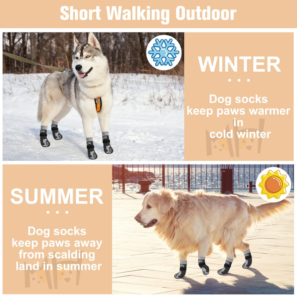 BEAUTYZOO anti-slip dog socks adjustable belt view prevents loss during walks