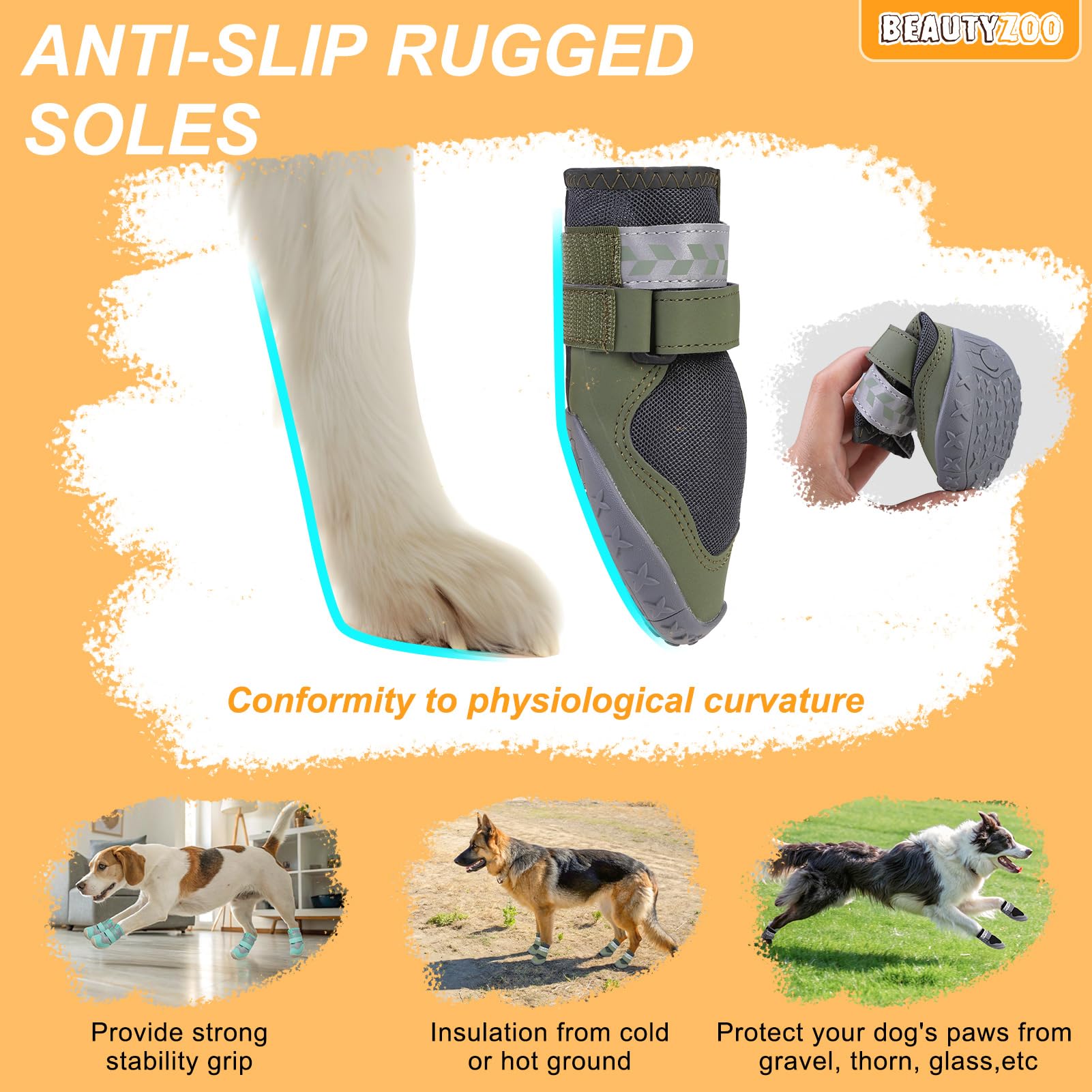 BEAUTYZOO breathable interior keeps paws comfortable during extended wear