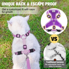 BEAUTYZOO cat harness escape-proof chest buckles for secure closure
