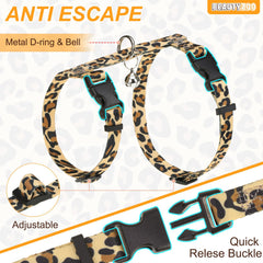 BEAUTYZOO cat harness with ID tag D-ring for safe tagging