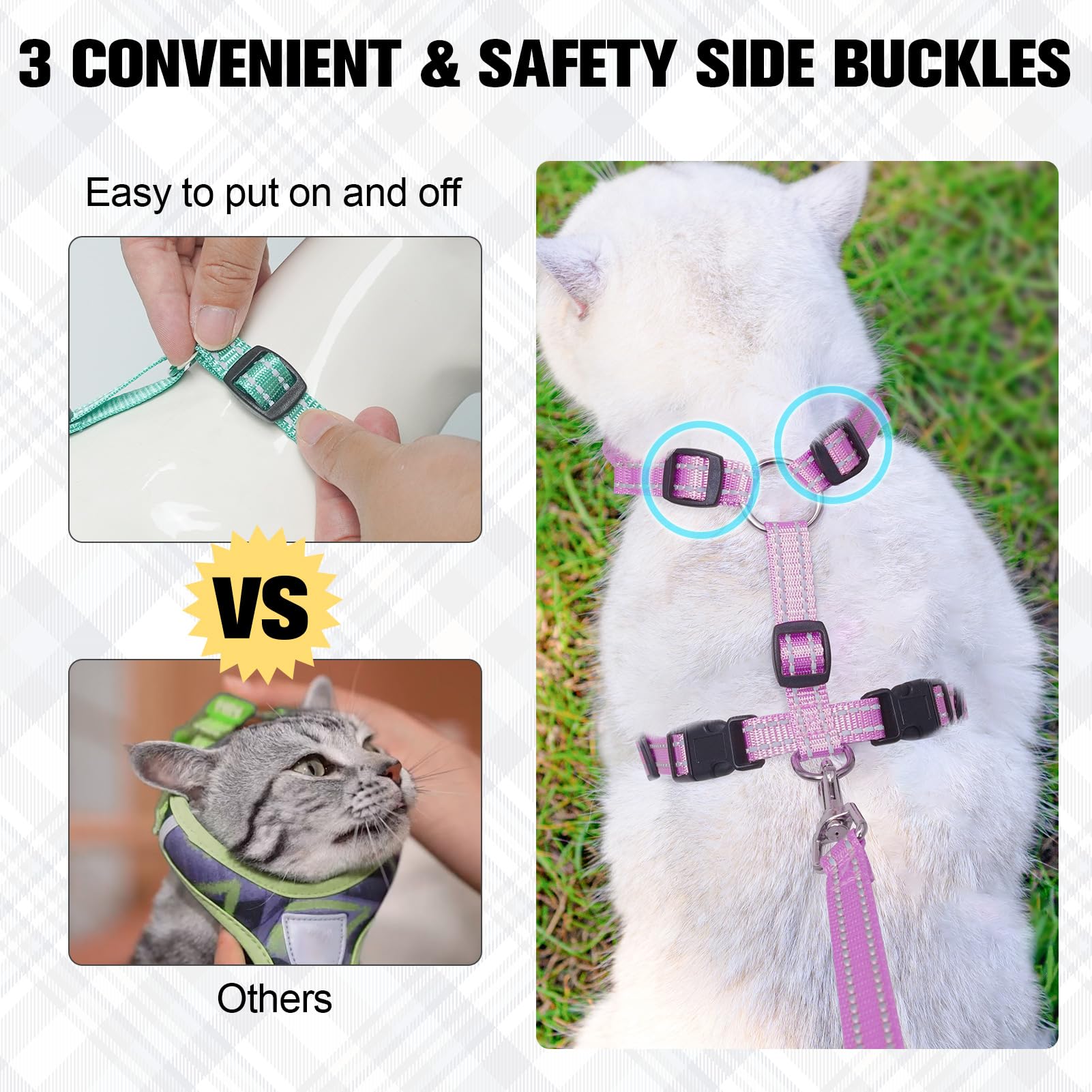 BEAUTYZOO cat harness leash 5-foot set for easy control