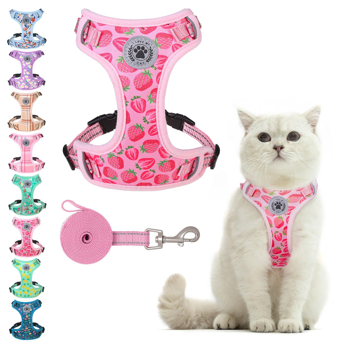 BEAUTYZOO cat harness and leash set escape-proof for outdoor walks