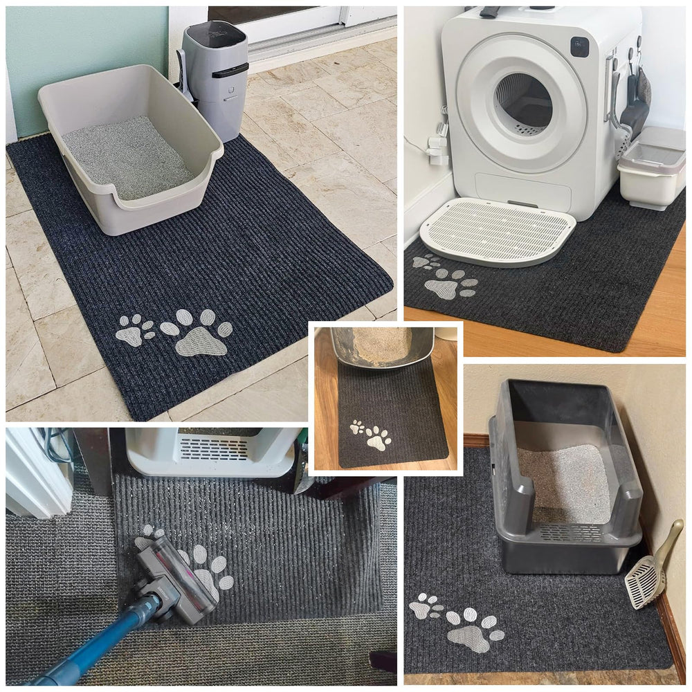 BEAUTYZOO cat litter mat easy cleaning shows quick rinse or machine wash