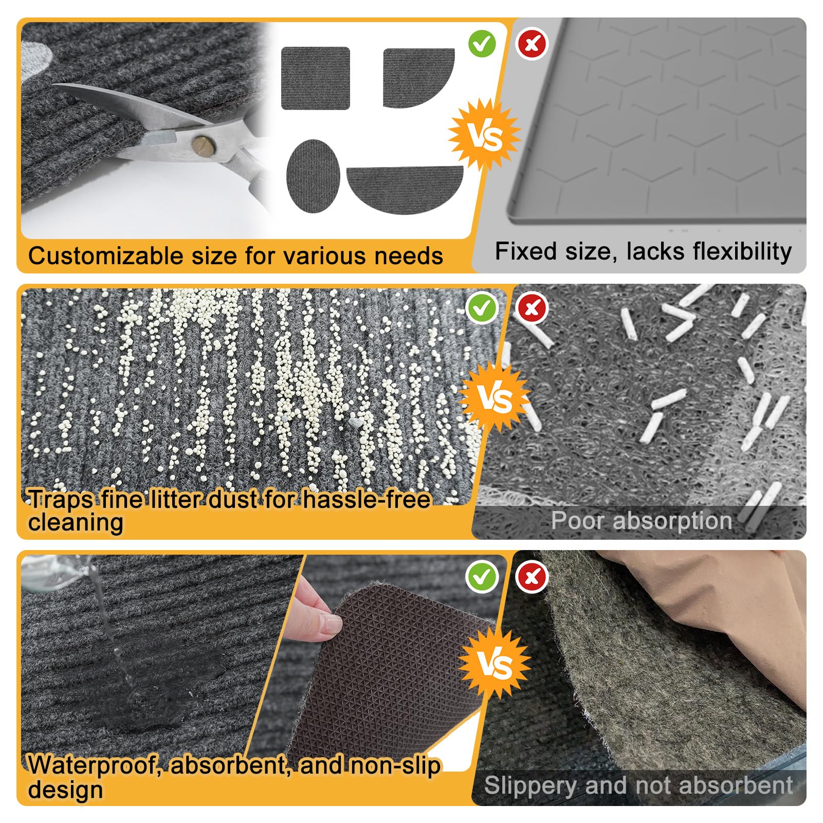 BEAUTYZOO cat litter mat in use keeping floors tidy after use