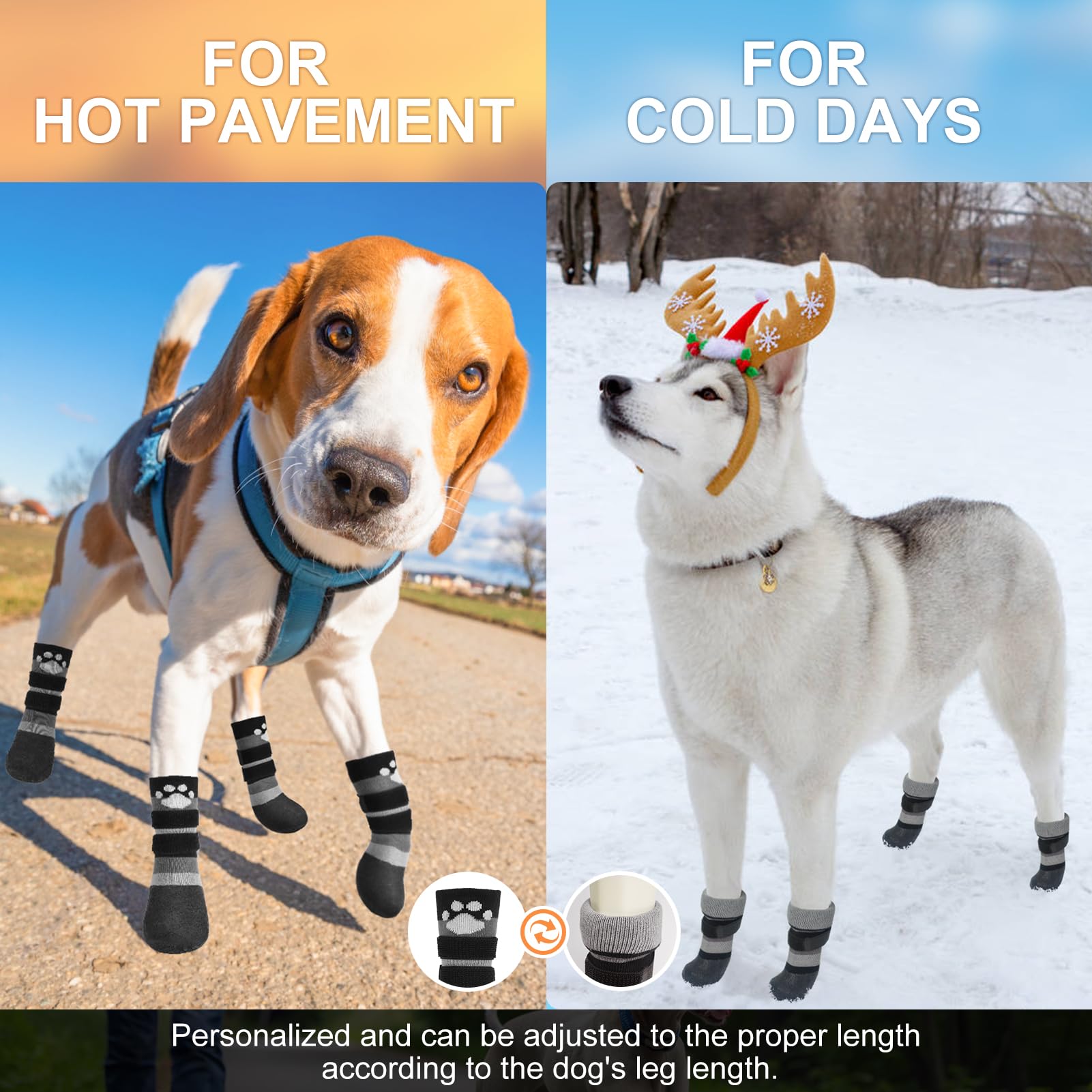 BEAUTYZOO dog booties alongside shoes illustrate indoor floor protection setup.