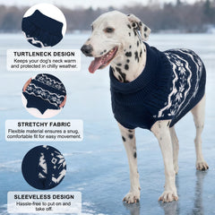 BEAUTYZOO dog Christmas sweater back view demonstrates cozy fit and secure leg openings.