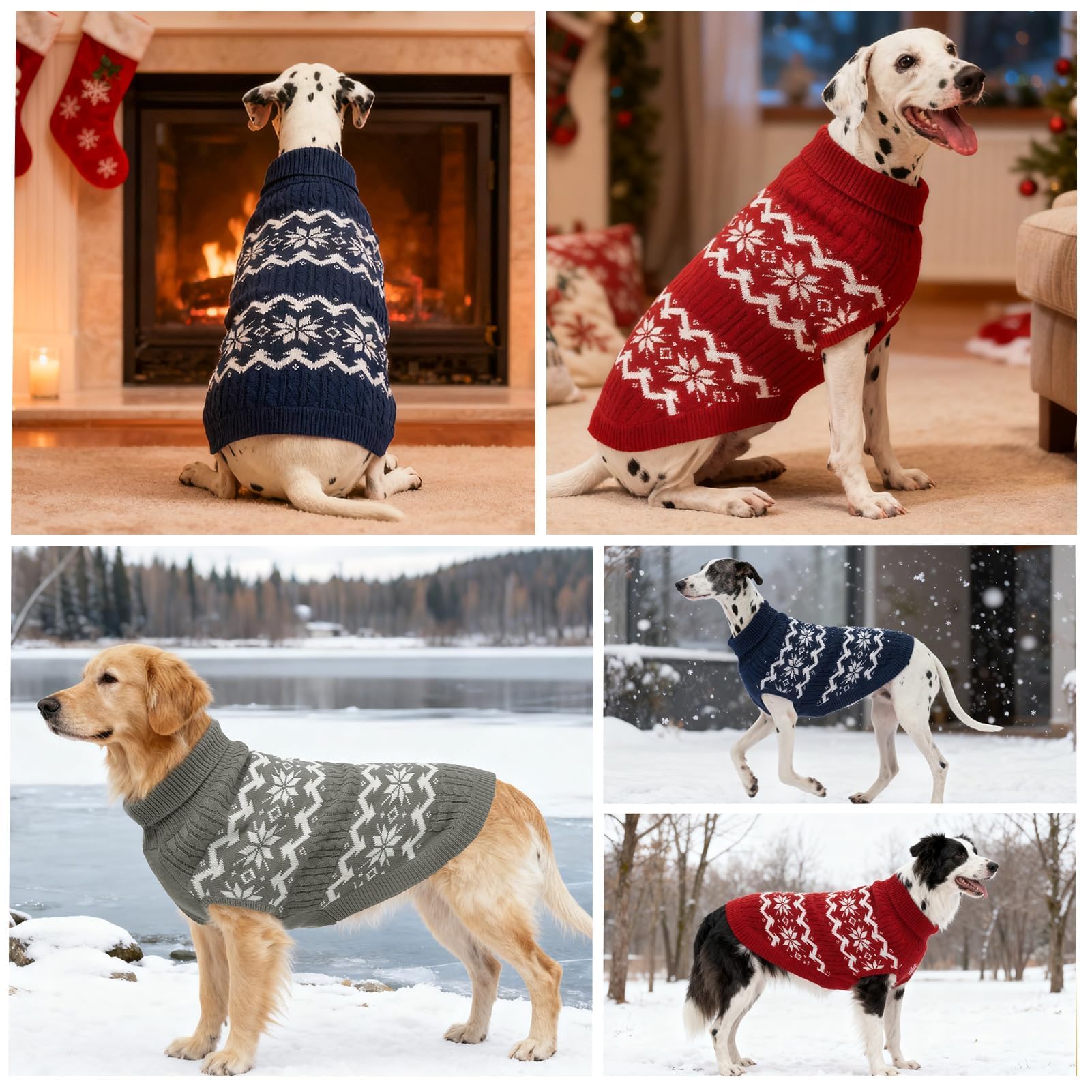 BEAUTYZOO dog sweater on pitbull/labrador-friendly navy design for festive looks.