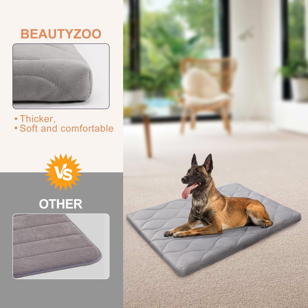 BeautyZoo Dog Crate Pad waterproof layer protects crate floors from accidents.
