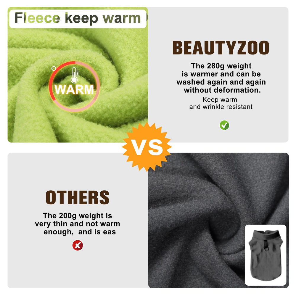 BEAUTYZOO dog fleece vest army green XL showcases a bold winter-ready look.