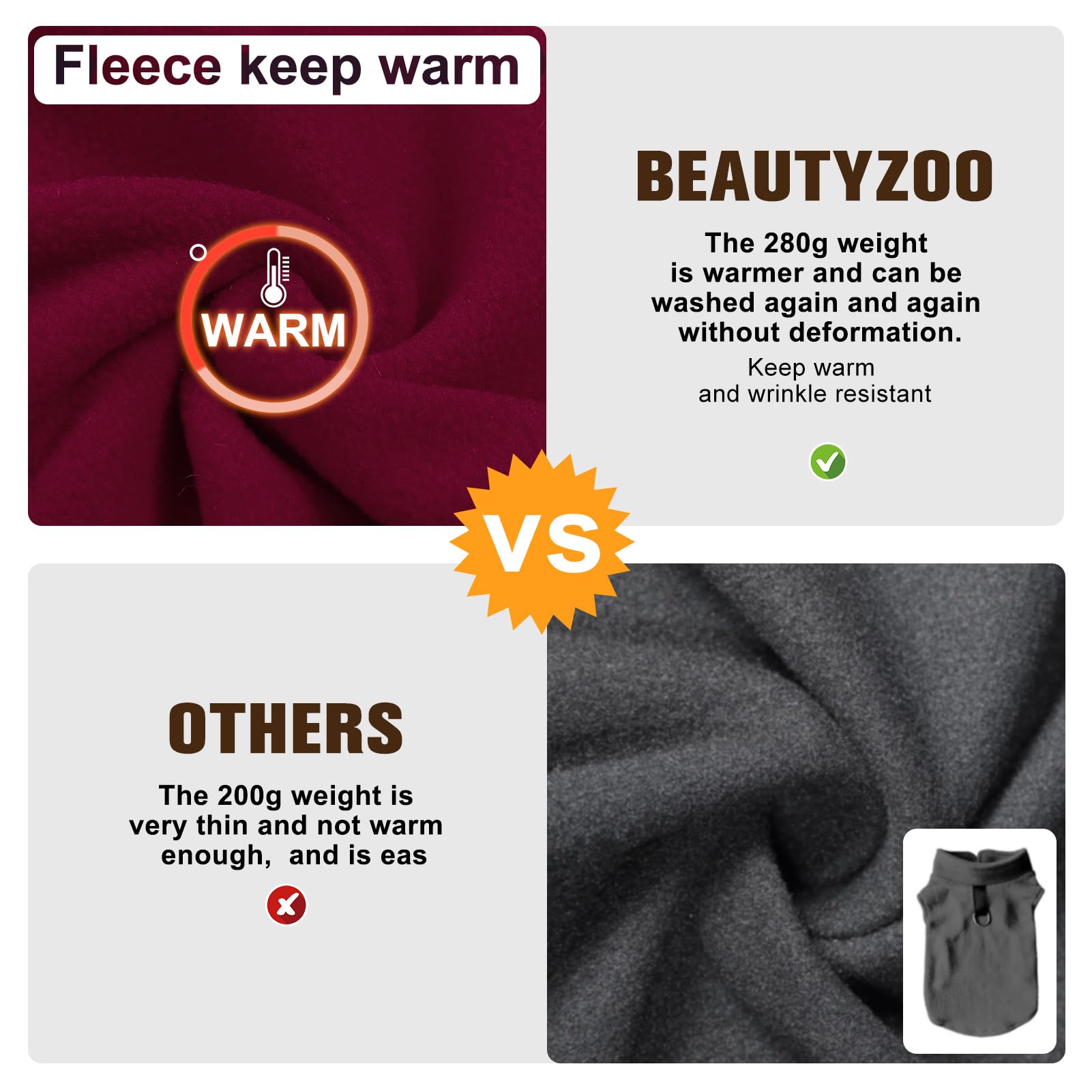 BEAUTYZOO D-ring leash attachment detail for secure walks.