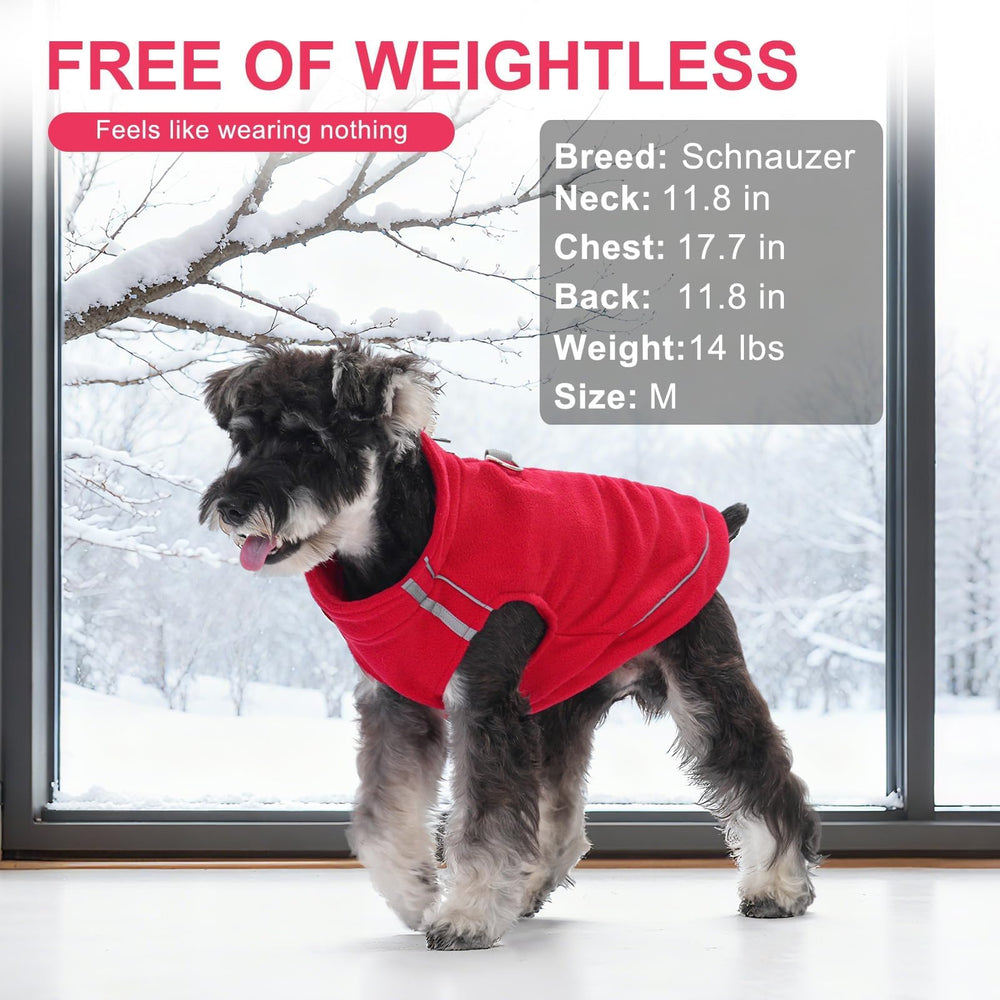 BEAUTYZOO Dog Fleece Vest red machine washable for easy cleaning