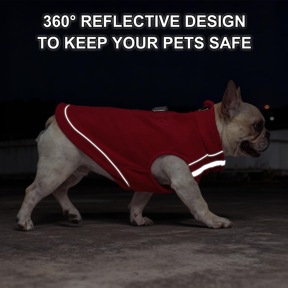 BEAUTYZOO Dog Fleece Vest red size options for small breeds
