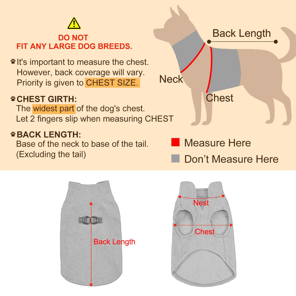 BEAUTYZOO size chart for XS-XL fit guidance for dogs.