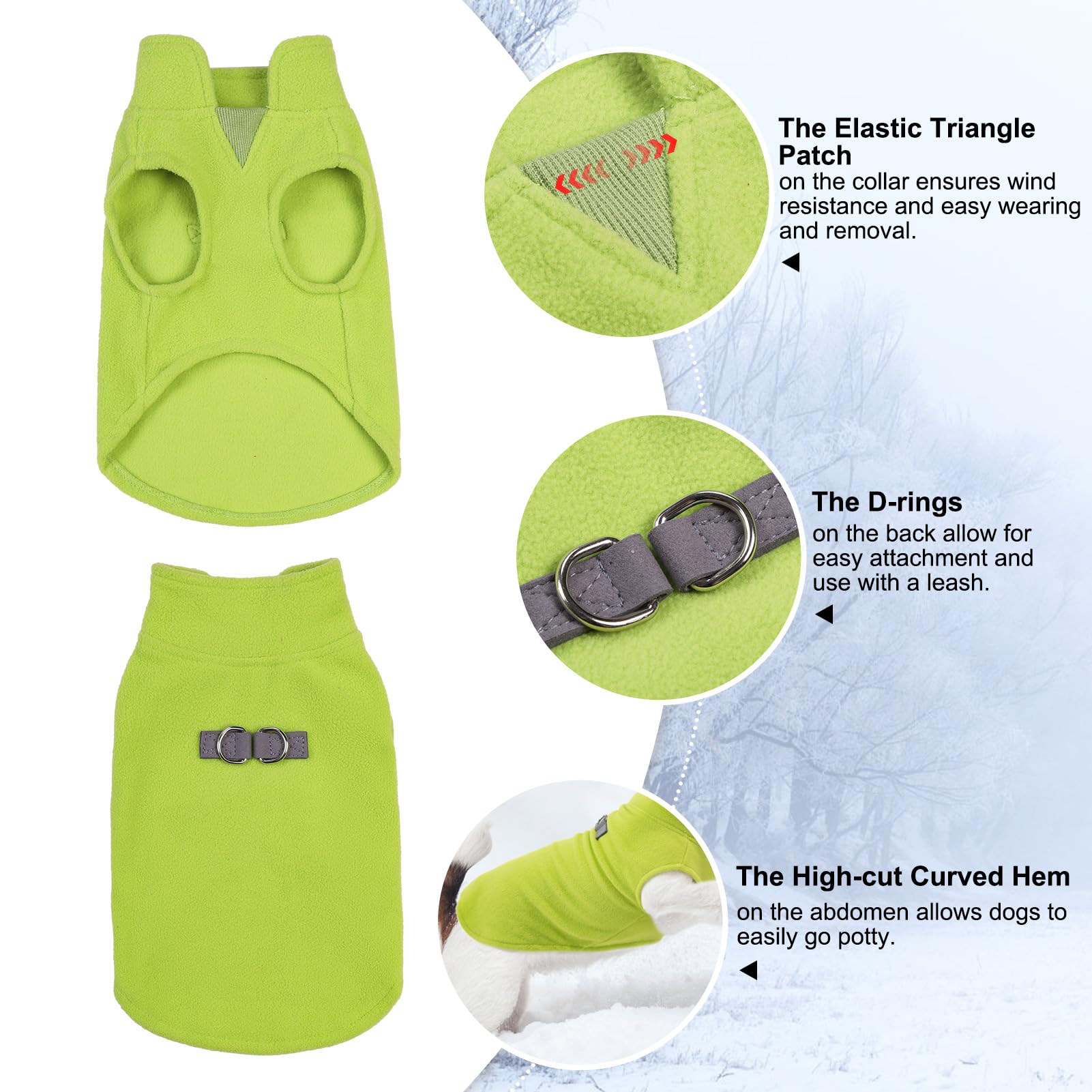 BEAUTYZOO dog fleece vest size XS fits tiny breeds with chest guidance。